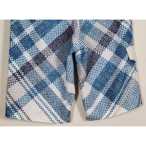 Valor Men's Size 28 Surf Board Shorts Blue Gray White Hawaiian Striped New - Picture 6 of 11